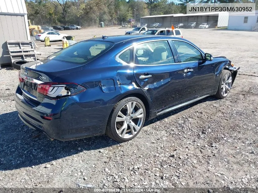 2016 Infiniti Q70L 3.7 VIN: JN1BY1PP3GM630952 Lot: 40796439