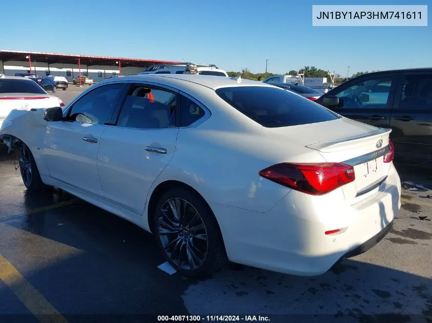 2017 Infiniti Q70 3.7 VIN: JN1BY1AP3HM741611 Lot: 40871300