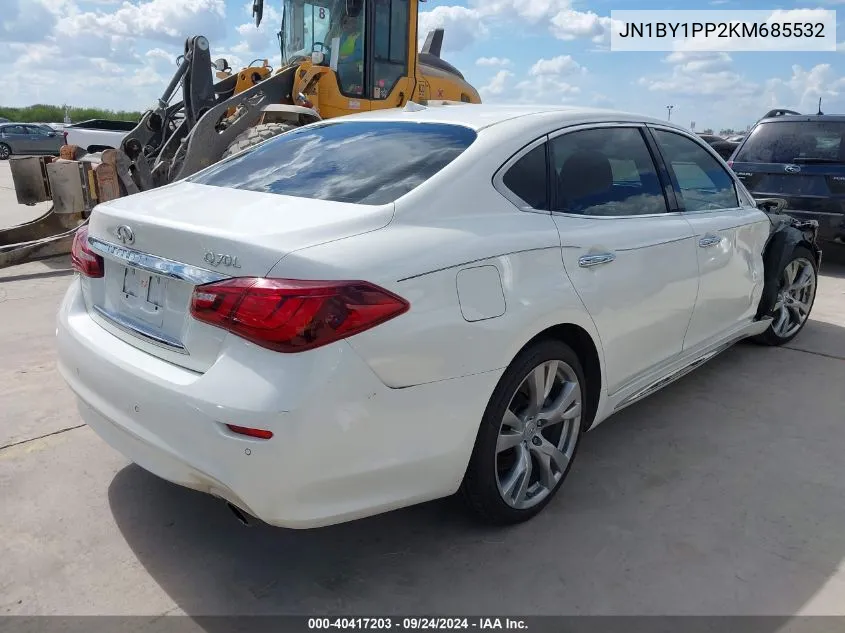 2019 Infiniti Q70L 3.7 Luxe VIN: JN1BY1PP2KM685532 Lot: 40417203