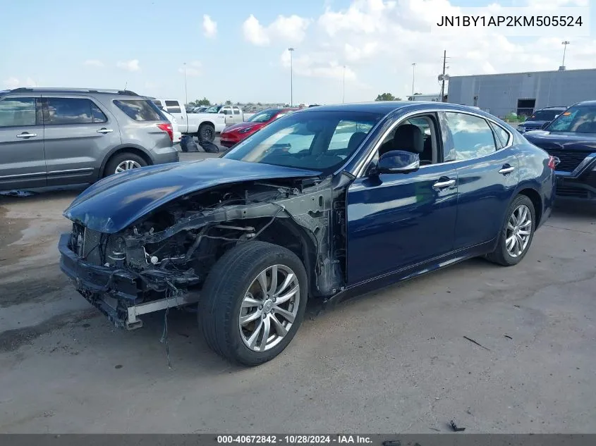 2019 Infiniti Q70 3.7 Luxe VIN: JN1BY1AP2KM505524 Lot: 40672842