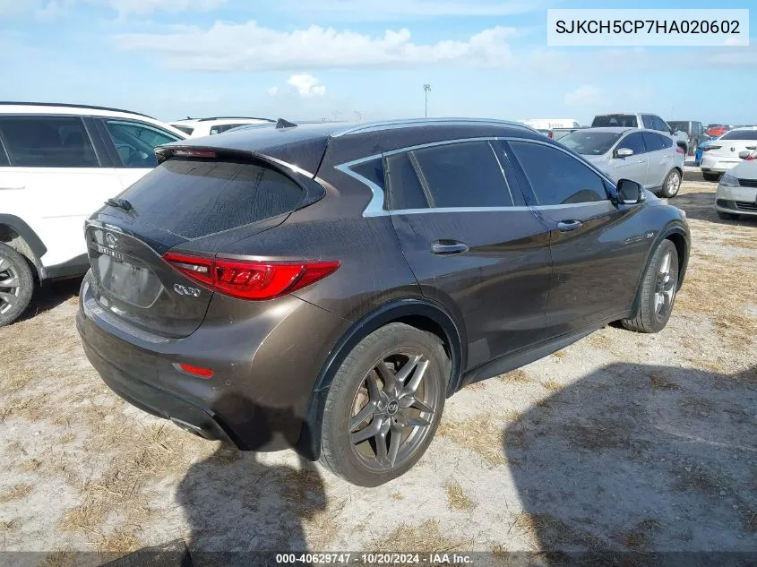 2017 Infiniti Qx30 Luxury/Premium/Sport VIN: SJKCH5CP7HA020602 Lot: 40629747