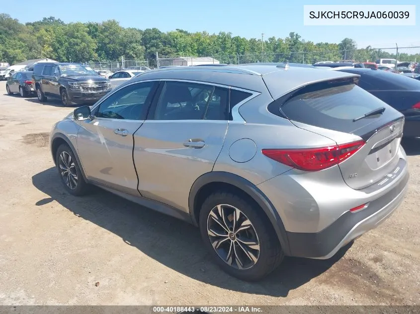 2018 Infiniti Qx30 Luxury VIN: SJKCH5CR9JA060039 Lot: 40188443