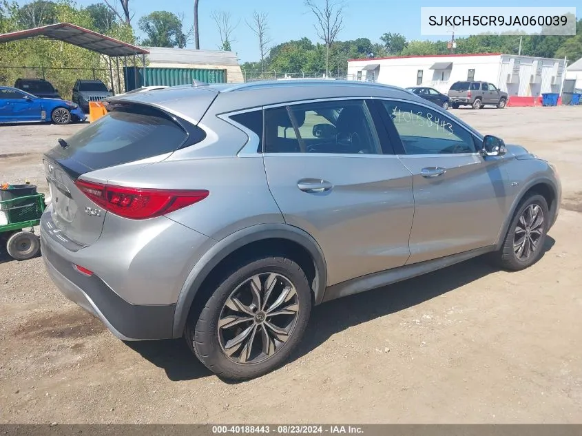 2018 Infiniti Qx30 Luxury VIN: SJKCH5CR9JA060039 Lot: 40188443