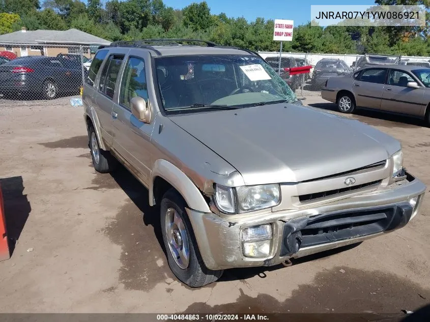 2000 Infiniti Qx4 VIN: JNRAR07Y1YW086921 Lot: 40484863