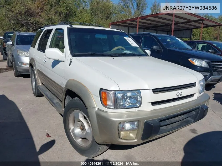 2000 Infiniti Qx4 VIN: JNRAR07Y3YW084586 Lot: 40846201