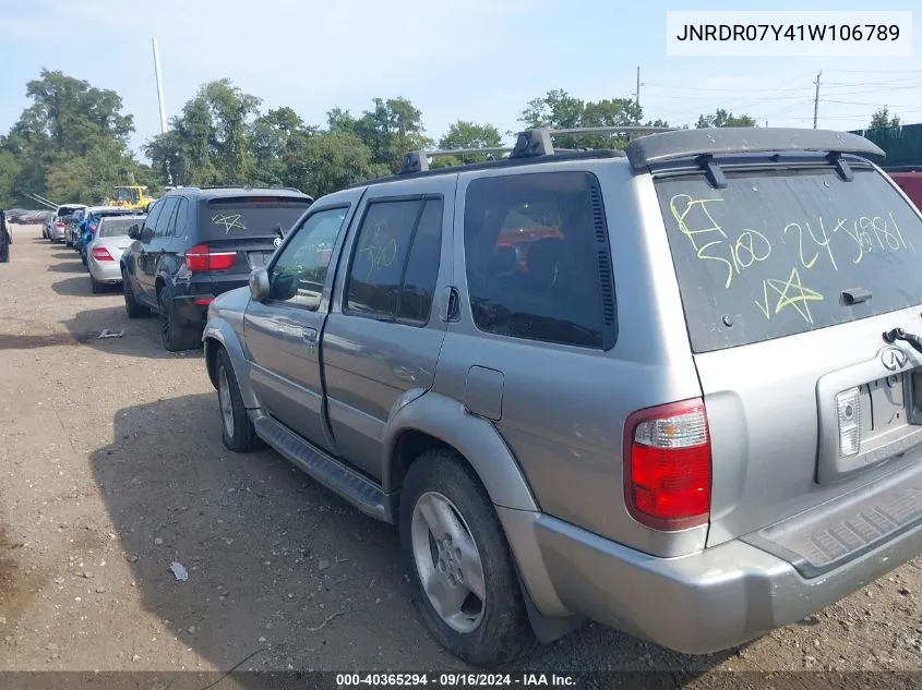 2001 Infiniti Qx4 Luxury VIN: JNRDR07Y41W106789 Lot: 40365294