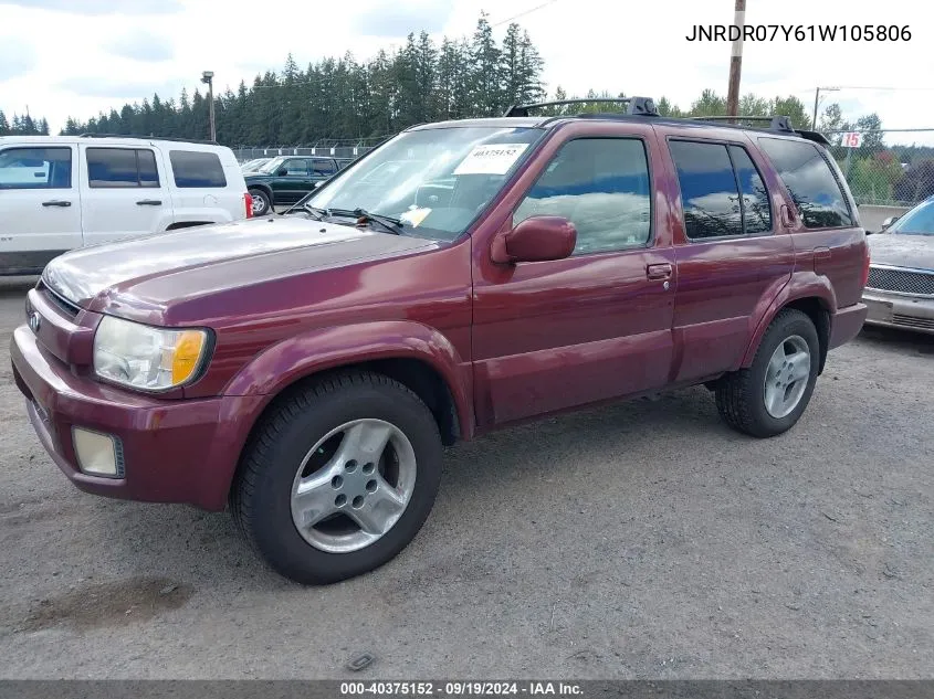 2001 Infiniti Qx4 Luxury VIN: JNRDR07Y61W105806 Lot: 40375152