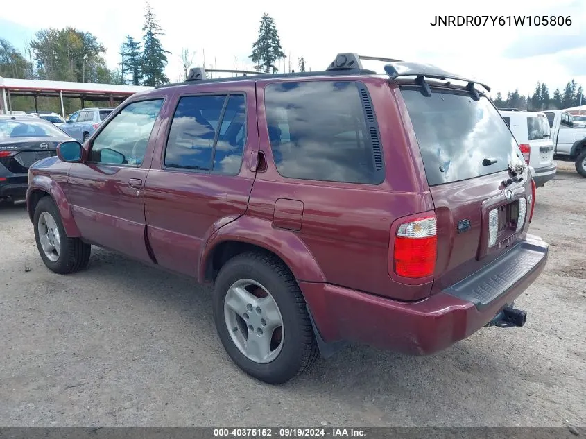 2001 Infiniti Qx4 Luxury VIN: JNRDR07Y61W105806 Lot: 40375152