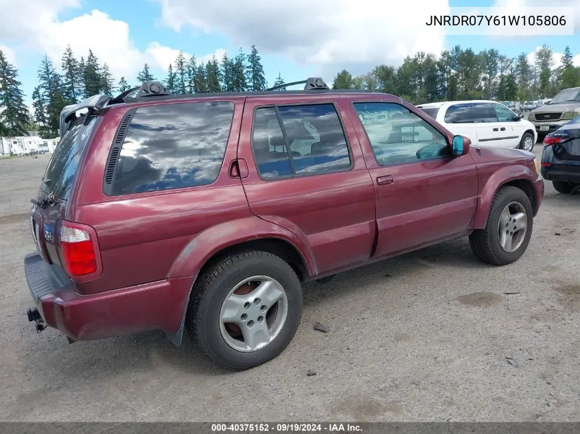 2001 Infiniti Qx4 Luxury VIN: JNRDR07Y61W105806 Lot: 40375152