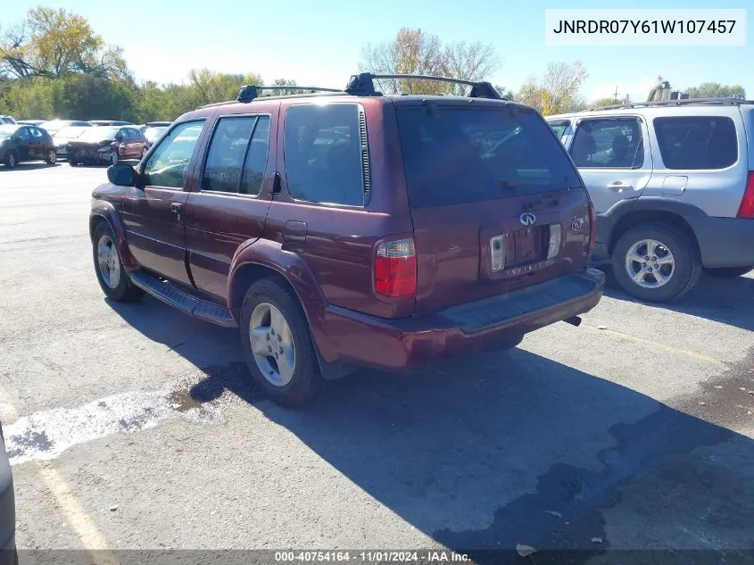 2001 Infiniti Qx4 Luxury VIN: JNRDR07Y61W107457 Lot: 40754164