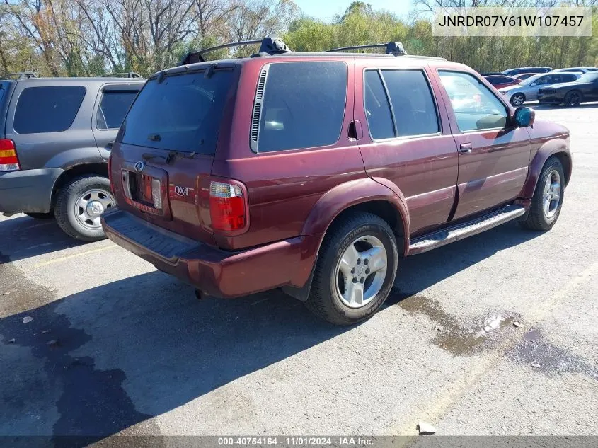 2001 Infiniti Qx4 Luxury VIN: JNRDR07Y61W107457 Lot: 40754164