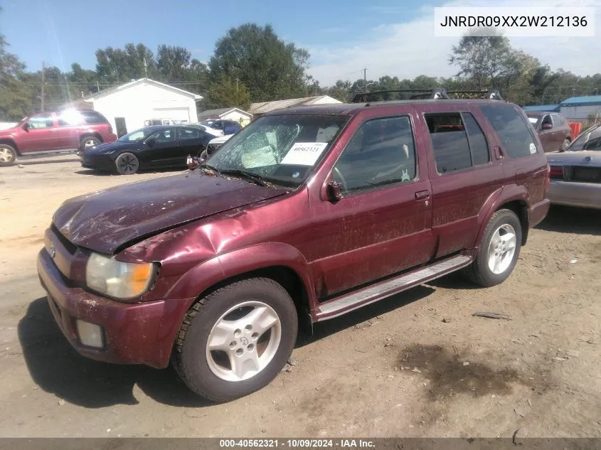 2002 Infiniti Qx4 Luxury VIN: JNRDR09XX2W212136 Lot: 40562321