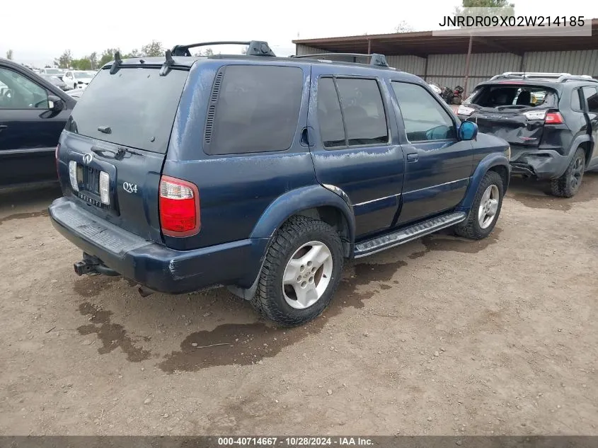 2002 Infiniti Qx4 Luxury VIN: JNRDR09X02W214185 Lot: 40714667