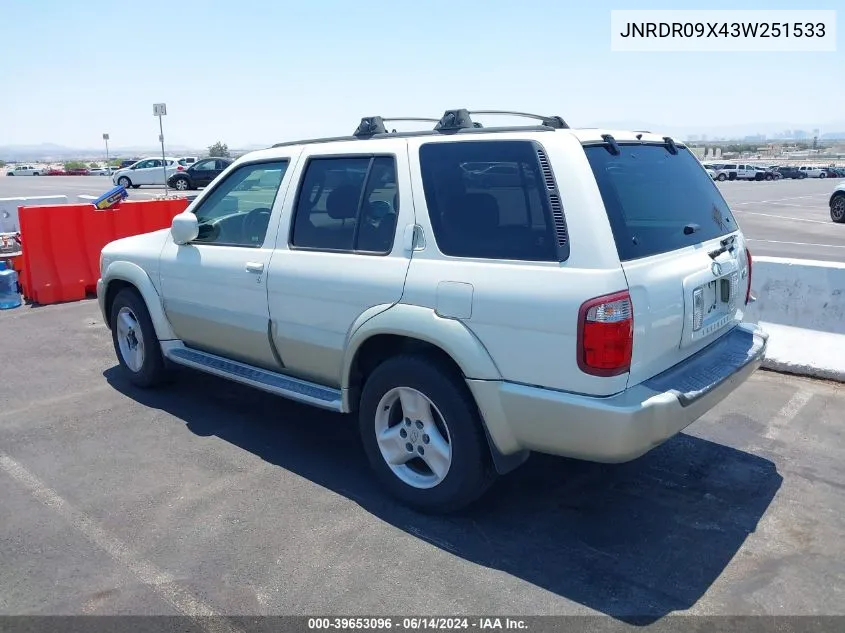 2003 Infiniti Qx4 Luxury VIN: JNRDR09X43W251533 Lot: 39653096