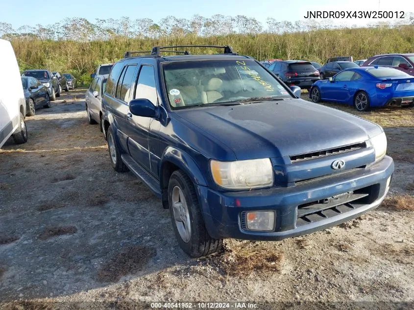 2003 Infiniti Qx4 Luxury VIN: JNRDR09X43W250012 Lot: 40541952