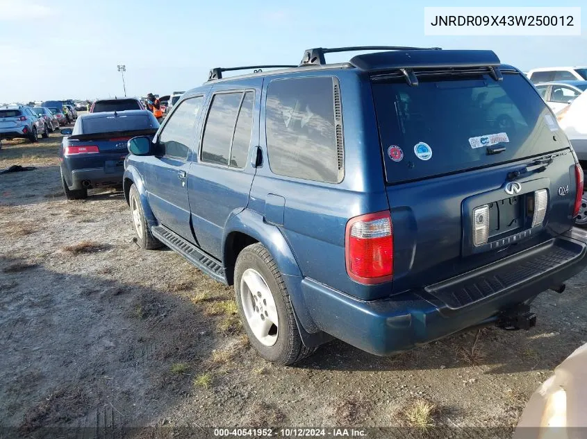 2003 Infiniti Qx4 Luxury VIN: JNRDR09X43W250012 Lot: 40541952