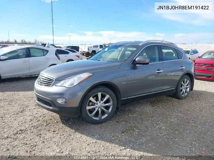 2014 Infiniti Qx50 VIN: JN1BJ0HR8EM191422 Lot: 12118921