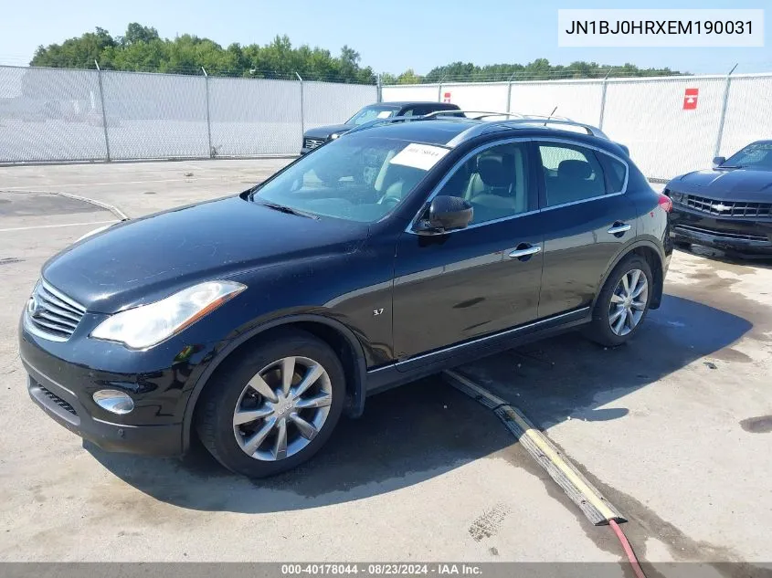 2014 Infiniti Qx50 Journey VIN: JN1BJ0HRXEM190031 Lot: 40178044