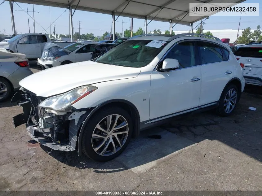 2016 Infiniti Qx50 VIN: JN1BJ0RP5GM232458 Lot: 40190933