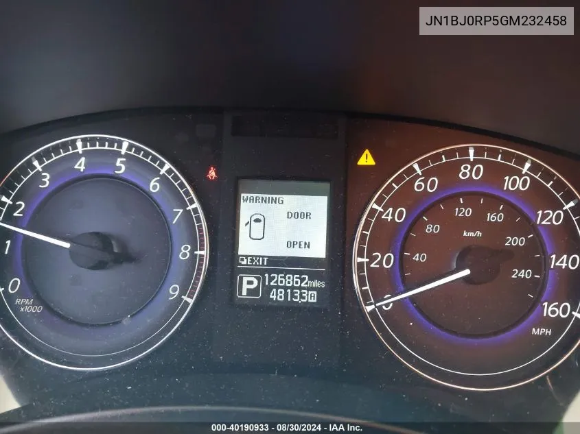 JN1BJ0RP5GM232458 2016 Infiniti Qx50