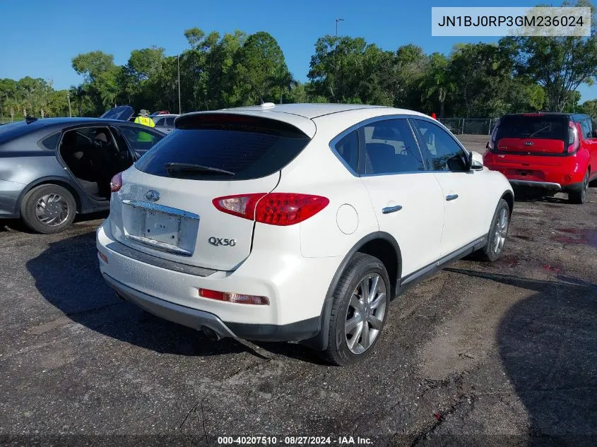 2016 Infiniti Qx50 VIN: JN1BJ0RP3GM236024 Lot: 40207510