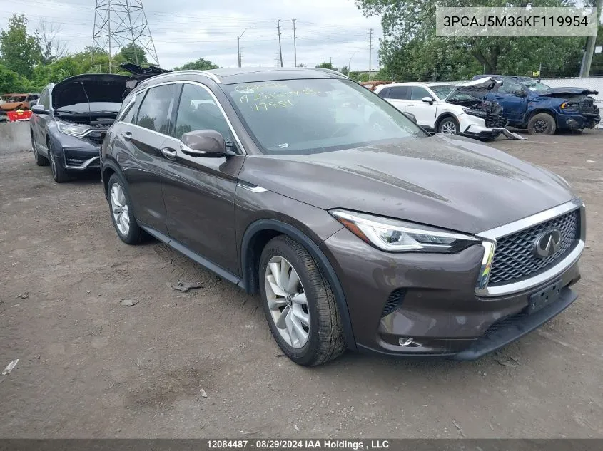 2019 Infiniti Qx50 VIN: 3PCAJ5M36KF119954 Lot: 12084487