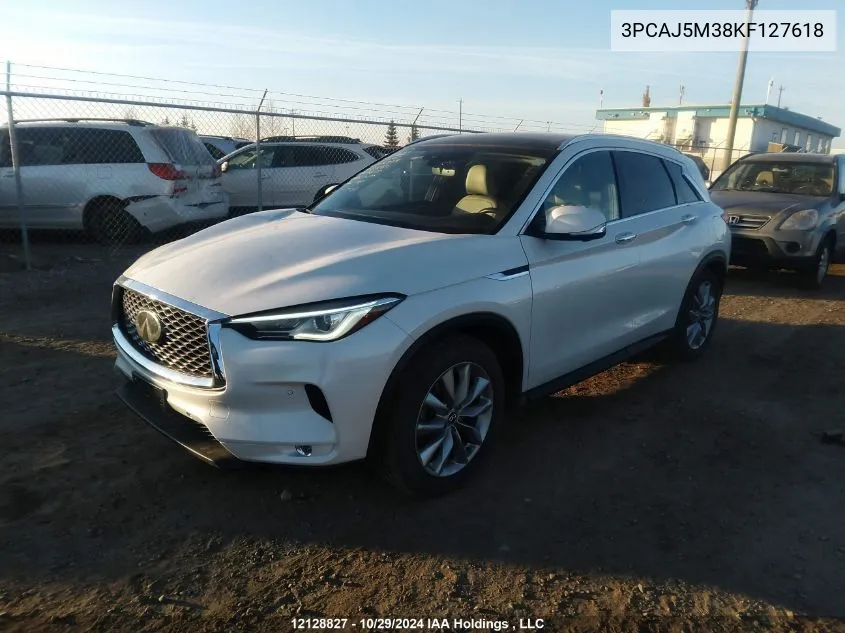 2019 Infiniti Qx50 VIN: 3PCAJ5M38KF127618 Lot: 12128827