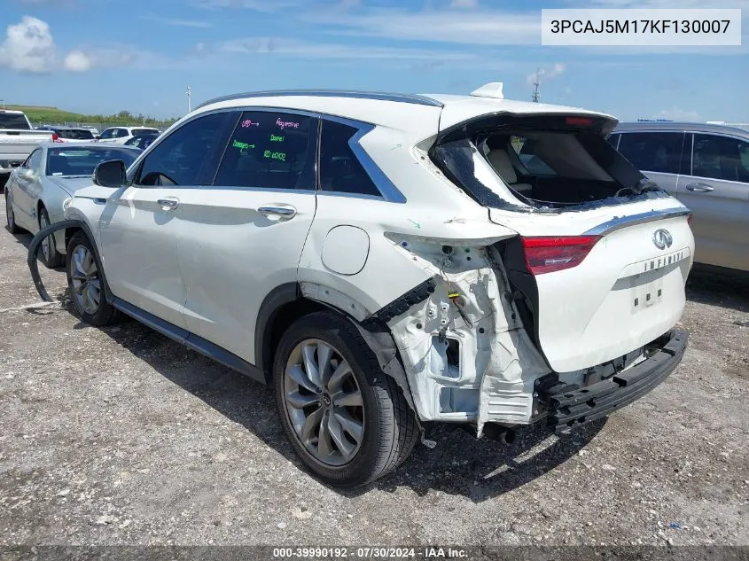 2019 Infiniti Qx50 Luxe VIN: 3PCAJ5M17KF130007 Lot: 39990192