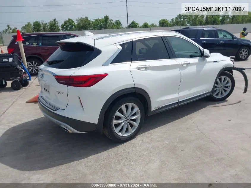 2019 Infiniti Qx50 Essential VIN: 3PCAJ5M12KF117097 Lot: 39998800