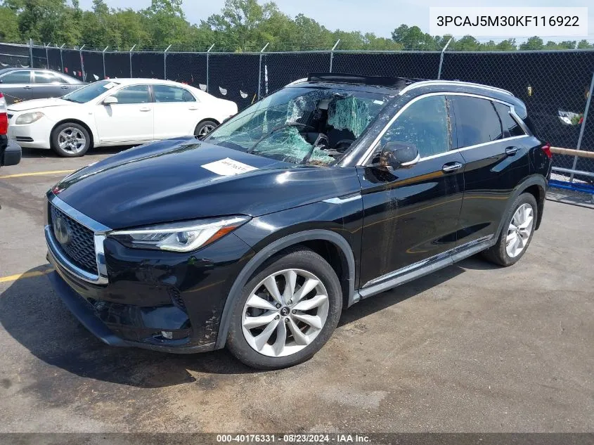 2019 Infiniti Qx50 Essential VIN: 3PCAJ5M30KF116922 Lot: 40176331