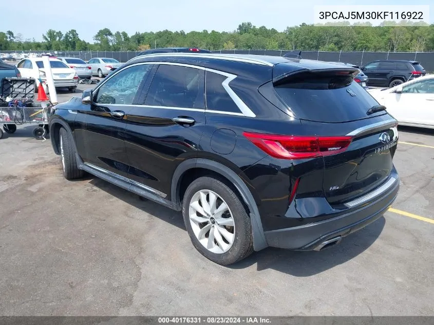 3PCAJ5M30KF116922 2019 Infiniti Qx50 Essential