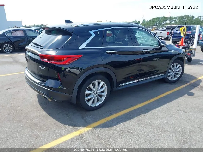 3PCAJ5M30KF116922 2019 Infiniti Qx50 Essential