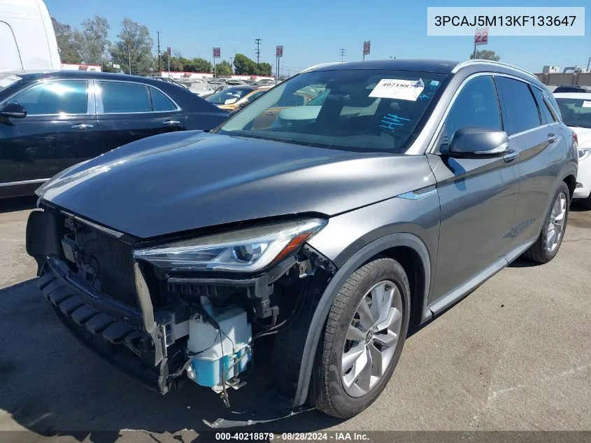 2019 Infiniti Qx50 Luxe VIN: 3PCAJ5M13KF133647 Lot: 40218879