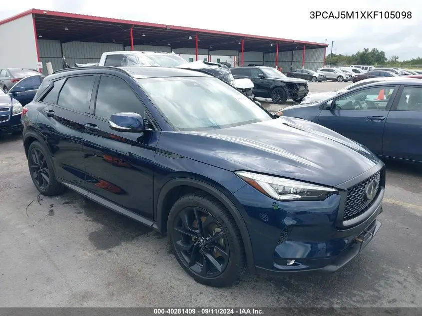 2019 Infiniti Qx50 Essential VIN: 3PCAJ5M1XKF105098 Lot: 40281409