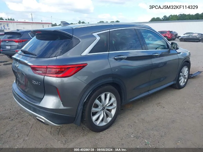 3PCAJ5M32KF114329 2019 Infiniti Qx50 Essential