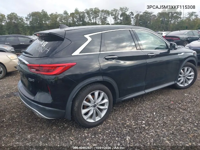 2019 Infiniti Qx50 Pure VIN: 3PCAJ5M3XKF115308 Lot: 40482921