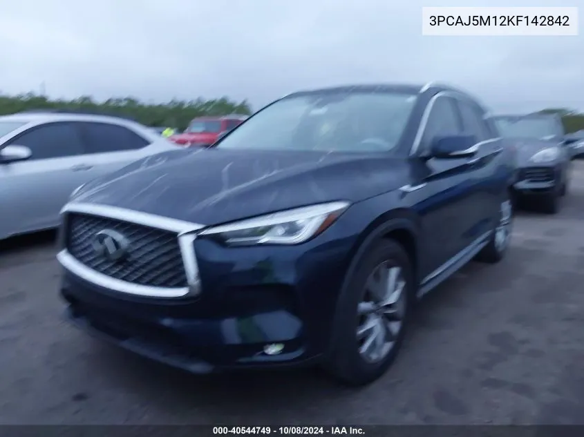 2019 Infiniti Qx50 Essential/Pure VIN: 3PCAJ5M12KF142842 Lot: 40544749