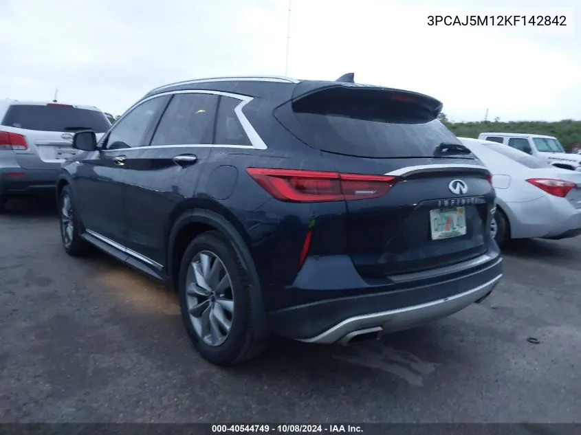 2019 Infiniti Qx50 Essential/Pure VIN: 3PCAJ5M12KF142842 Lot: 40544749