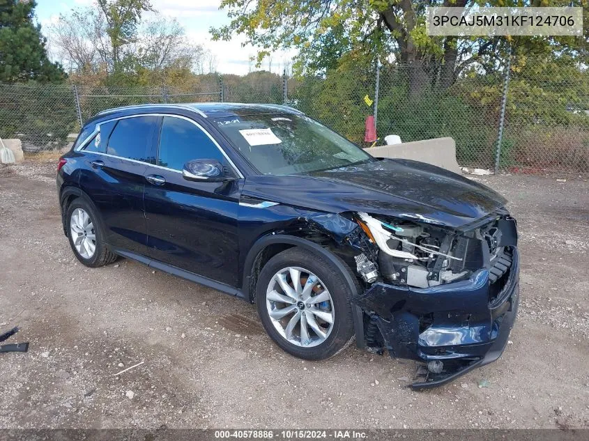 2019 Infiniti Qx50 Luxe VIN: 3PCAJ5M31KF124706 Lot: 40578886