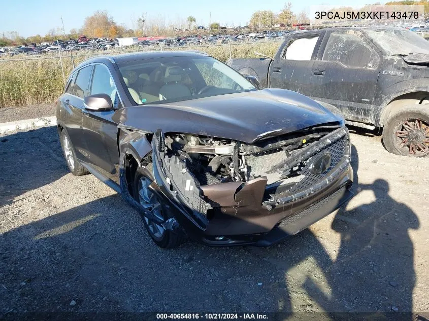 2019 Infiniti Qx50 Essential VIN: 3PCAJ5M3XKF143478 Lot: 40654816