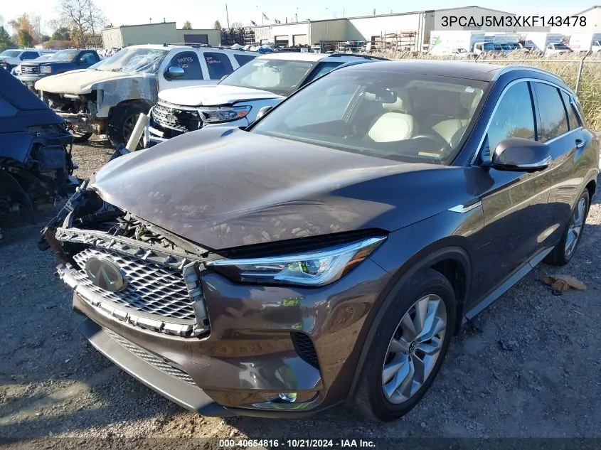 3PCAJ5M3XKF143478 2019 Infiniti Qx50 Essential