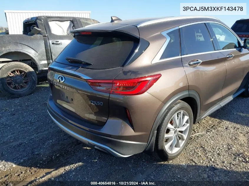 3PCAJ5M3XKF143478 2019 Infiniti Qx50 Essential