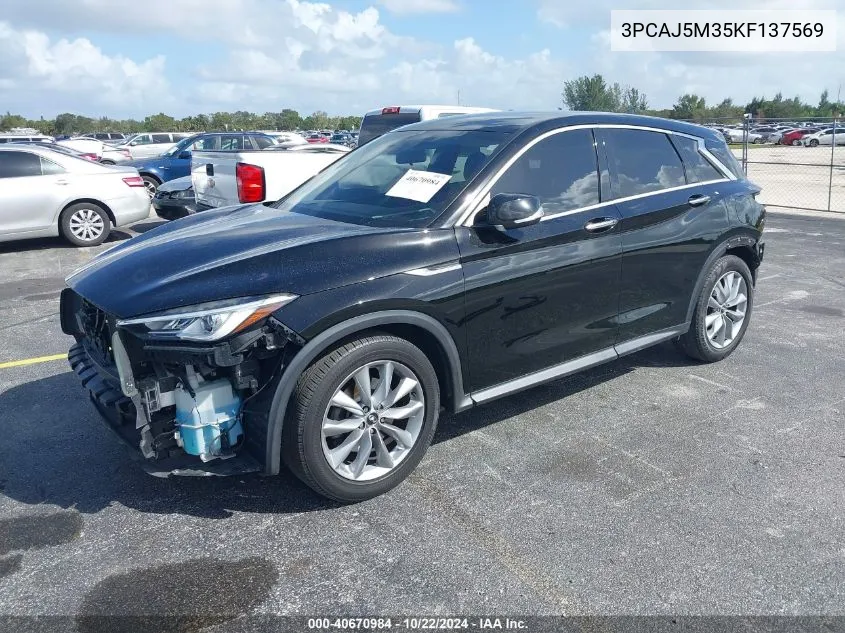 3PCAJ5M35KF137569 2019 Infiniti Qx50 Pure