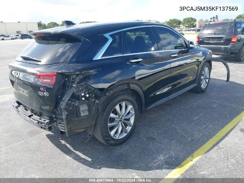 2019 Infiniti Qx50 Pure VIN: 3PCAJ5M35KF137569 Lot: 40670984