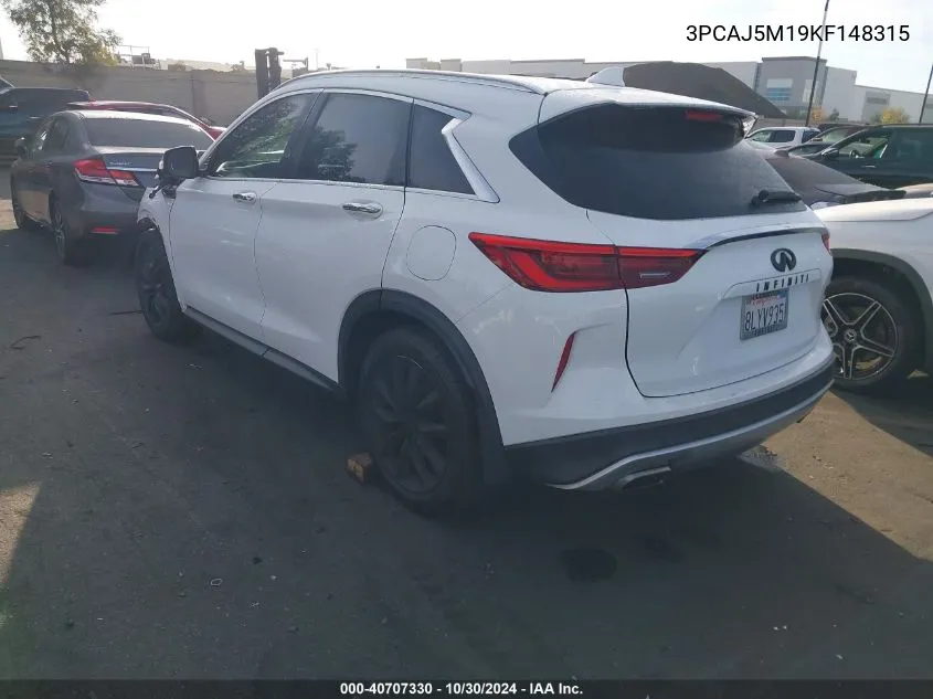 3PCAJ5M19KF148315 2019 Infiniti Qx50 Essential/Pure