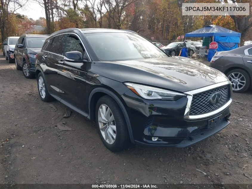 2019 Infiniti Qx50 Essential/Pure VIN: 3PCAJ5M34KF117006 Lot: 40708806