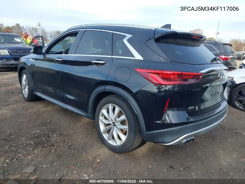 2019 Infiniti Qx50 Essential/Pure VIN: 3PCAJ5M34KF117006 Lot: 40708806