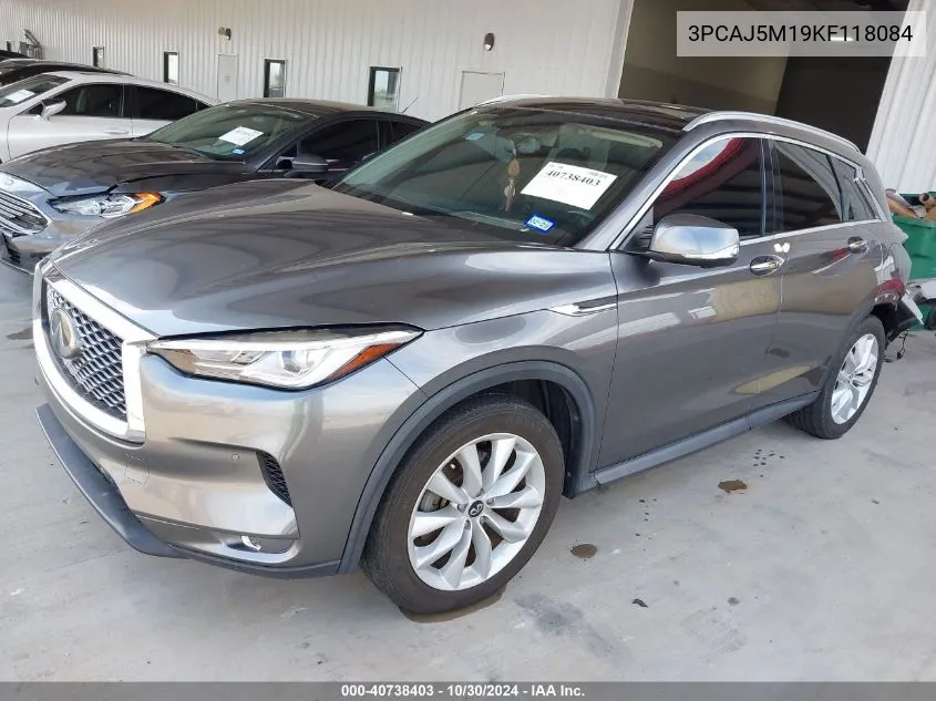 2019 Infiniti Qx50 Essential VIN: 3PCAJ5M19KF118084 Lot: 40738403