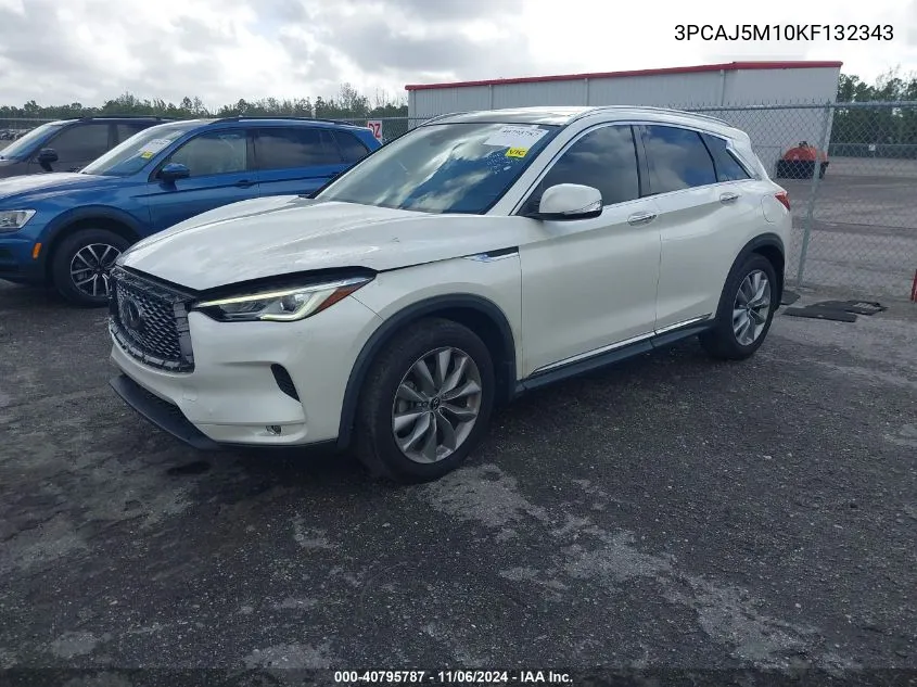 2019 Infiniti Qx50 Luxe VIN: 3PCAJ5M10KF132343 Lot: 40795787