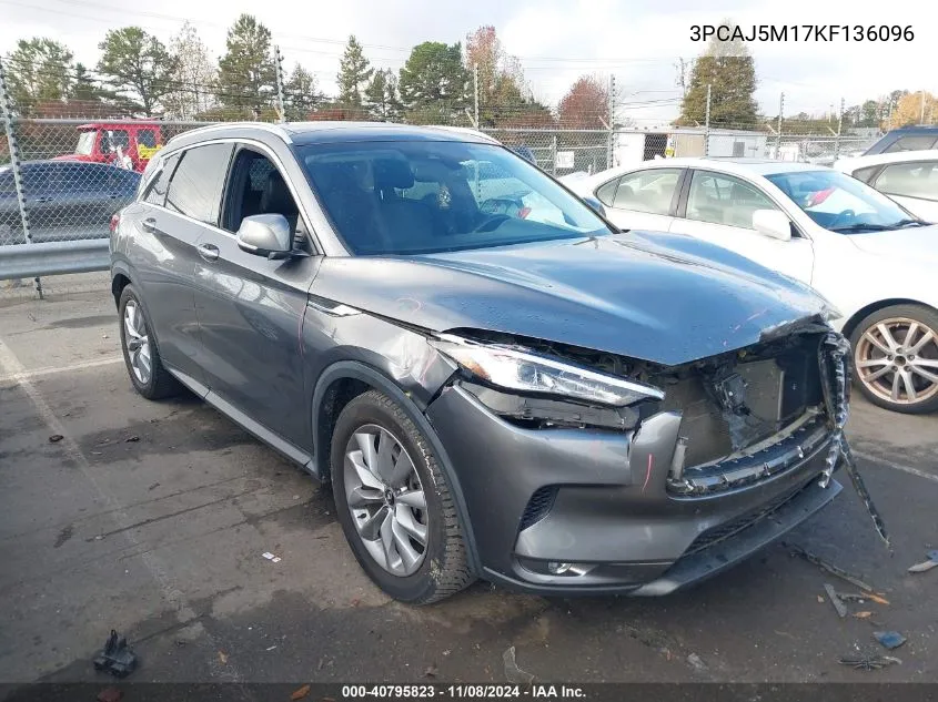 2019 Infiniti Qx50 Luxe VIN: 3PCAJ5M17KF136096 Lot: 40795823